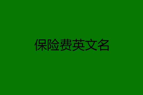 保险费英文名