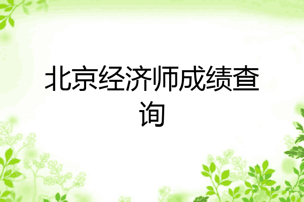 北京经济师成绩查询