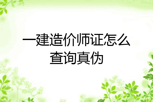 一建造价师证怎么查询真伪