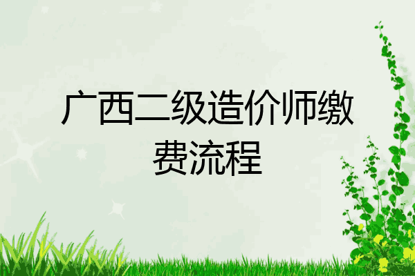 广西二级造价师缴费流程