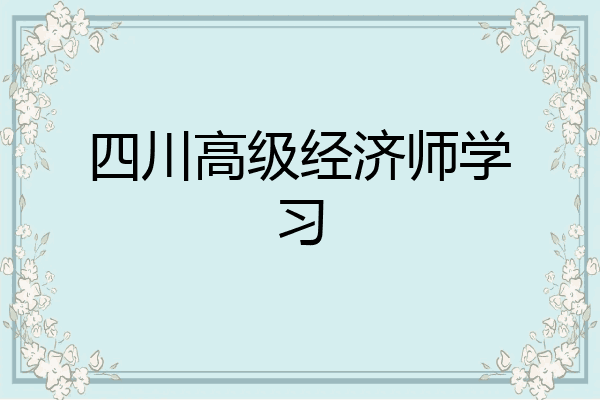 四川高级经济师学习