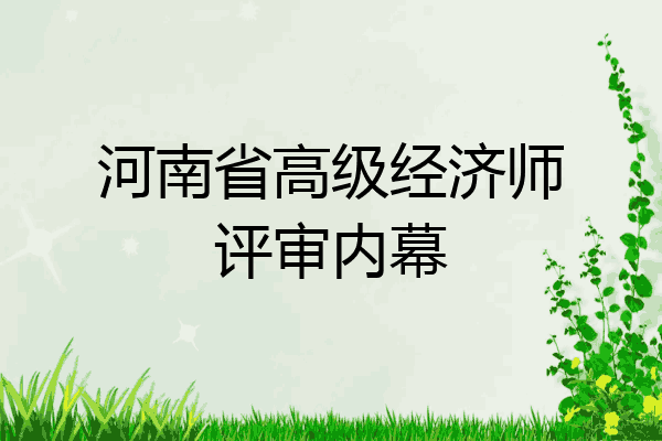 河南省高级经济师评审内幕