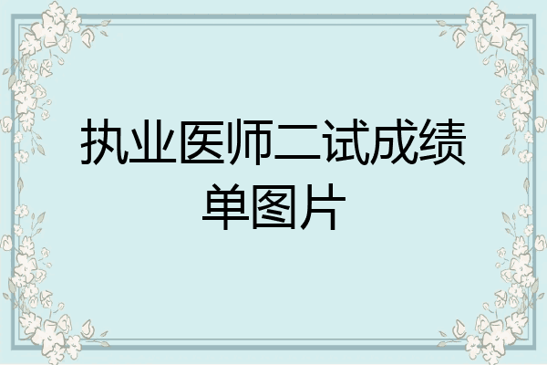 执业医师二试成绩单图片