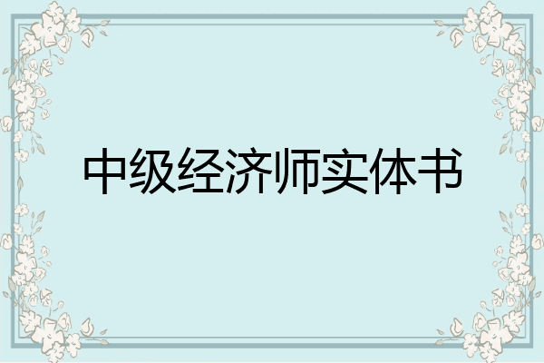 中级经济师实体书