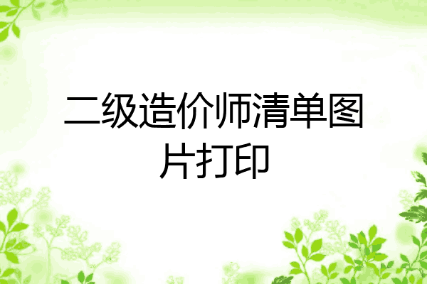 二级造价师清单图片打印