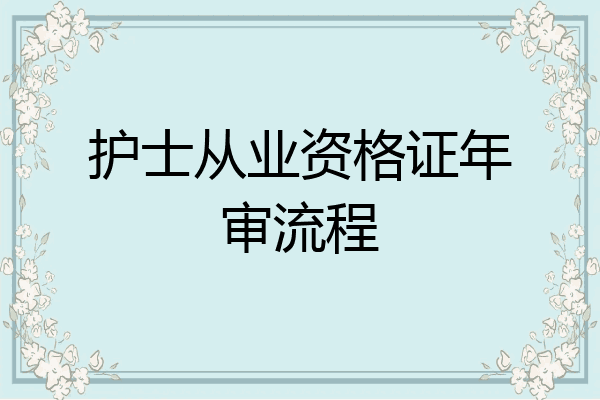 护士从业资格证年审流程