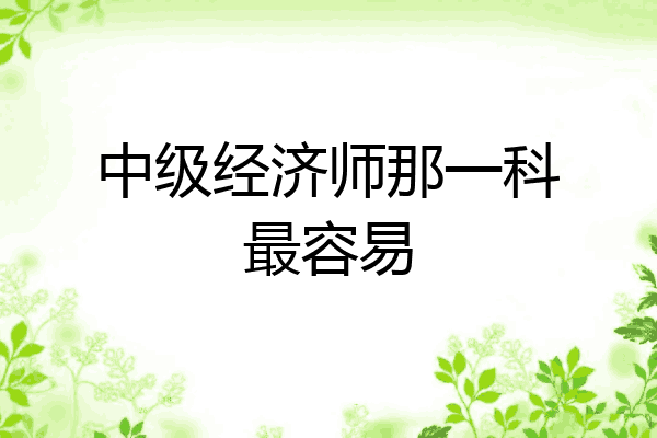 中级经济师那一科最容易