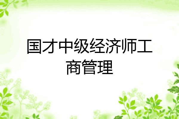 国才中级经济师工商管理
