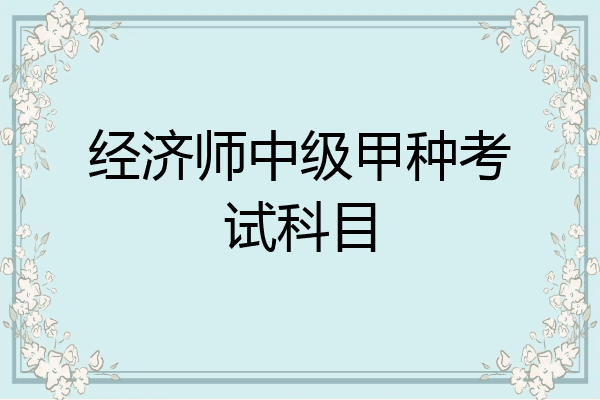 经济师中级甲种考试科目