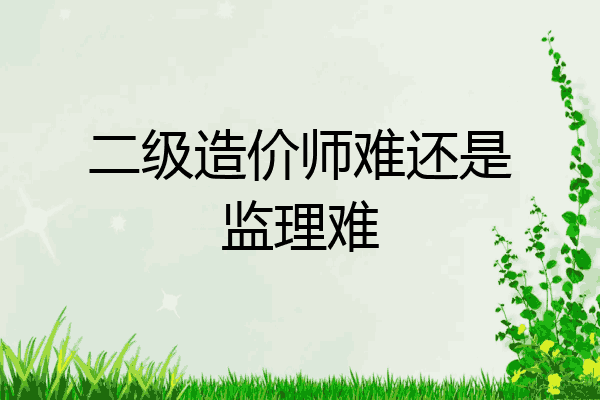 二级造价师难还是监理难