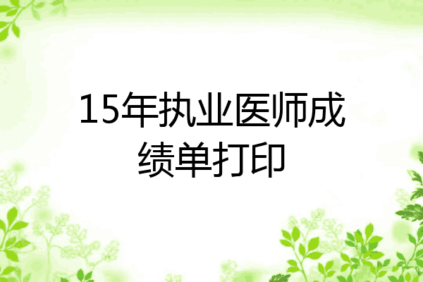 15年执业医师成绩单打印