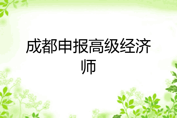成都申报高级经济师