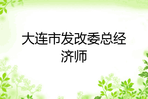 大连市发改委总经济师