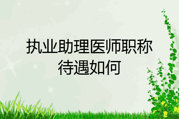 执业助理医师职称待遇如何