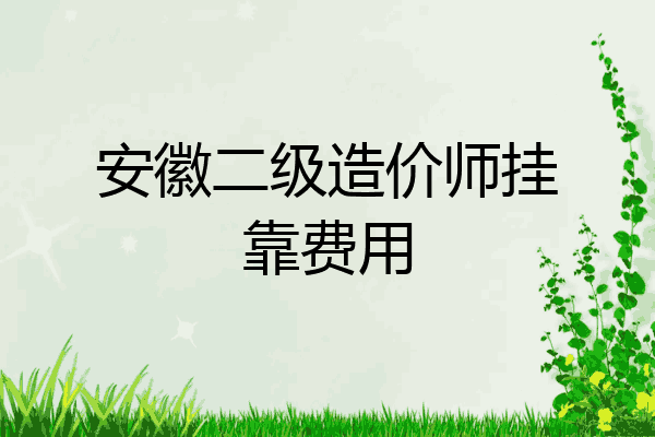 安徽二级造价师挂靠费用