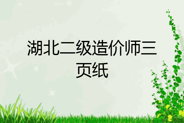 湖北二级造价师三页纸