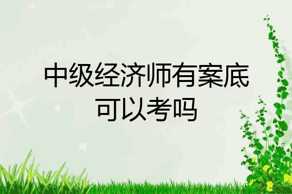 中级经济师有案底可以考吗