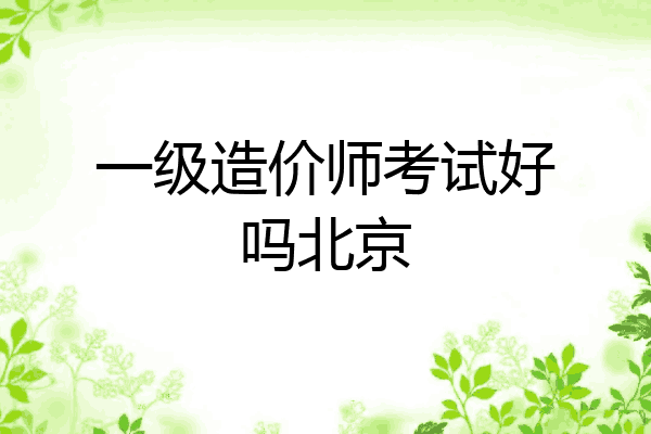 一级造价师考试好吗北京