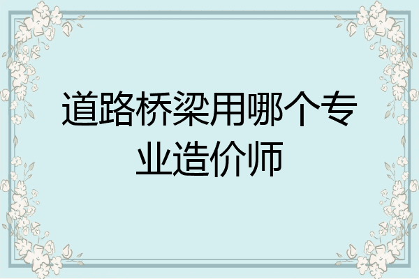 道路桥梁用哪个专业造价师