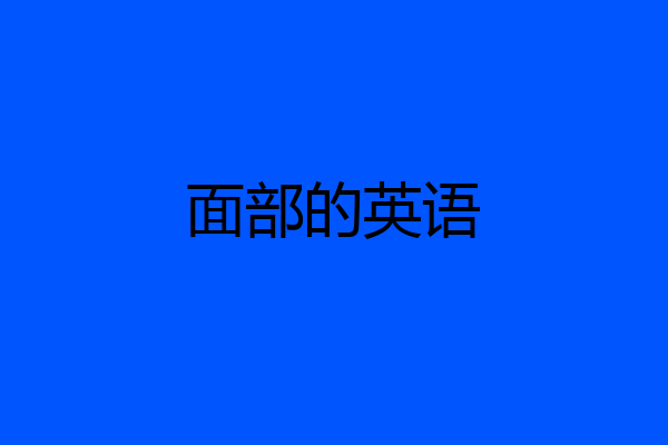 面部的英语