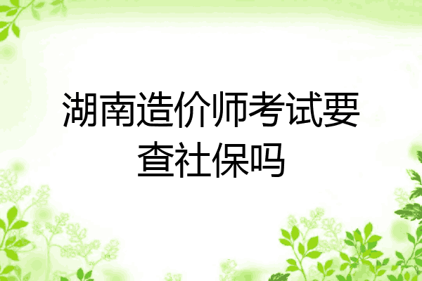 湖南造价师考试要查社保吗