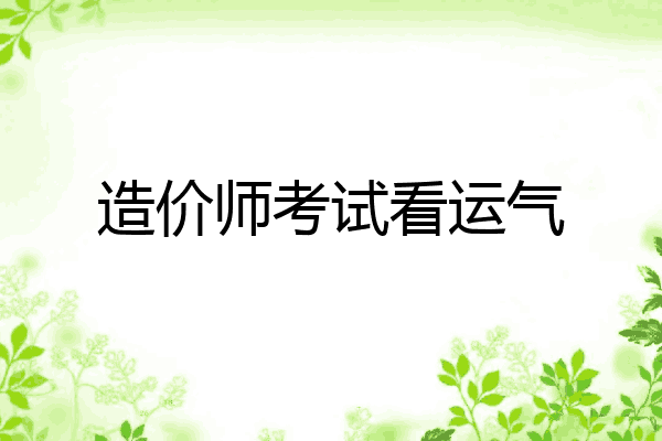 造价师考试看运气
