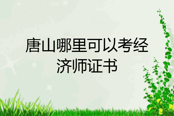 唐山哪里可以考经济师证书