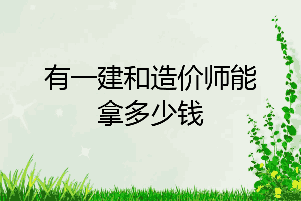 有一建和造价师能拿多少钱