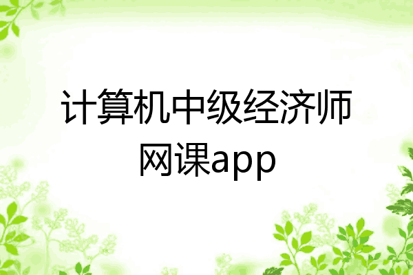 计算机中级经济师网课app