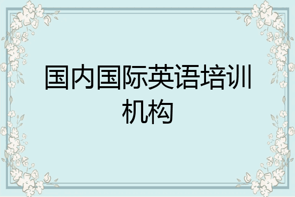国内国际英语培训机构