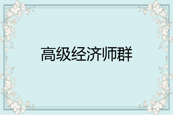 高级经济师群
