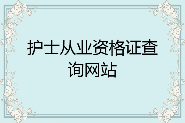 护士从业资格证查询网站