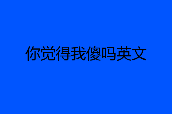 你觉得我傻吗英文