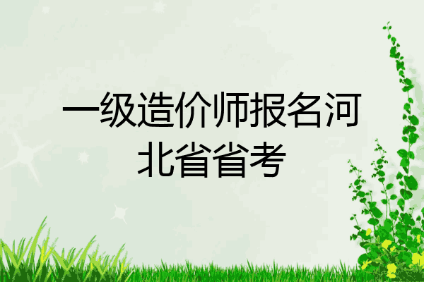 一级造价师报名河北省省考