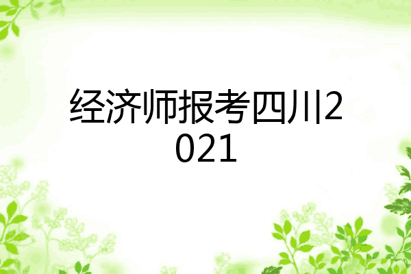 经济师报考四川2021