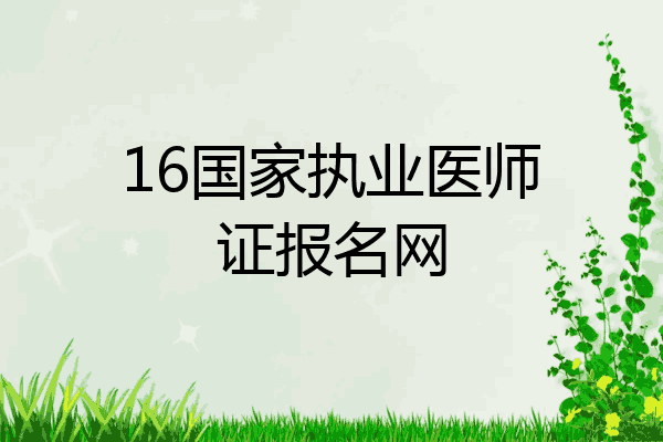 16国家执业医师证报名网