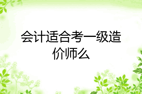会计适合考一级造价师么