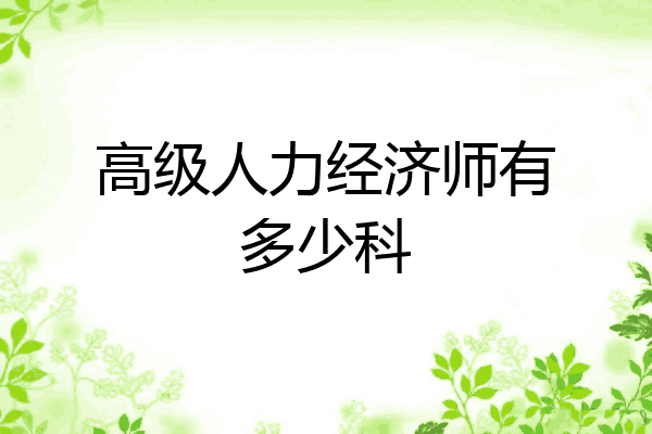 高级人力经济师有多少科