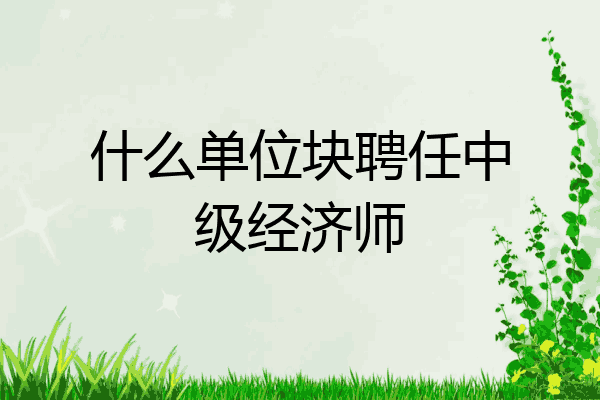 什么单位块聘任中级经济师