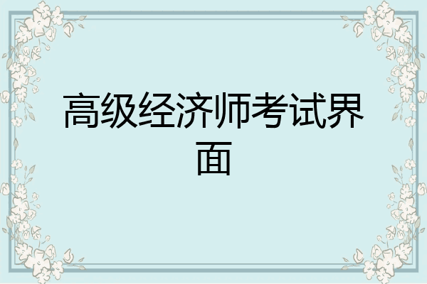 高级经济师考试界面