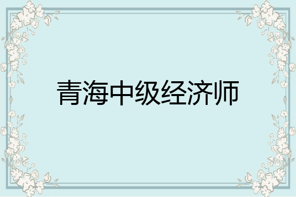 青海中级经济师
