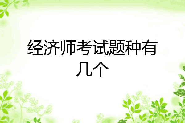 经济师考试题种有几个