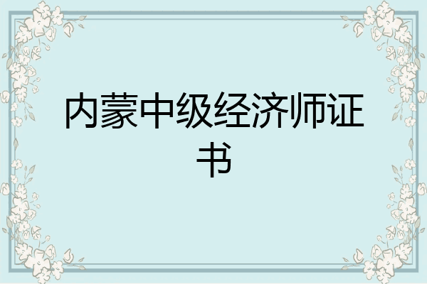 内蒙中级经济师证书