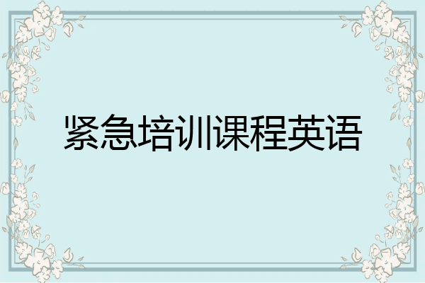 紧急培训课程英语