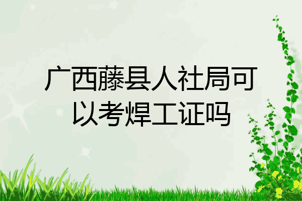 广西藤县人社局可以考焊工证吗