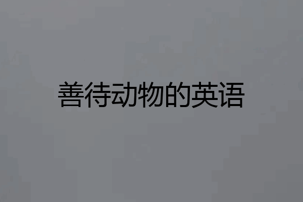 善待动物的英语