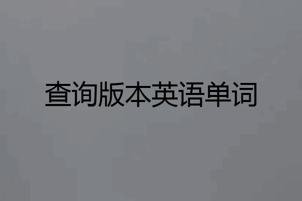 查询版本英语单词