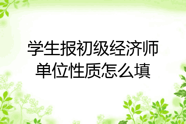 学生报初级经济师单位性质怎么填