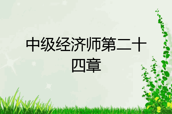 中级经济师第二十四章