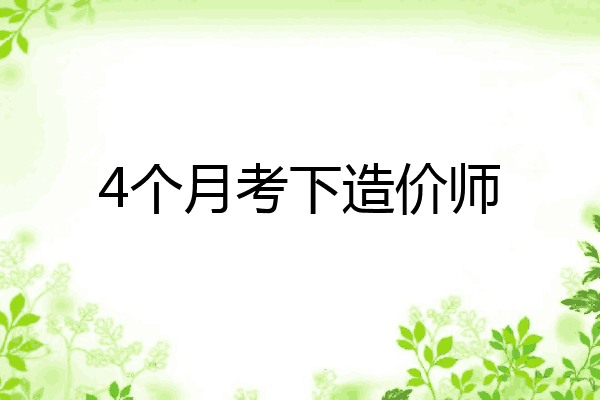 4个月考下造价师